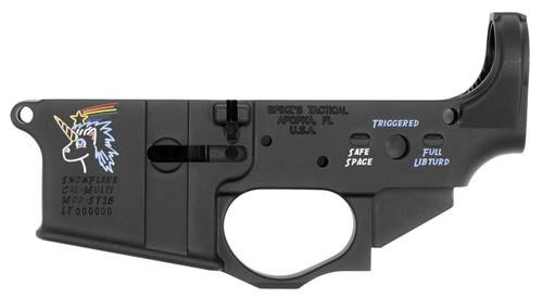 Spikes STLS030CFA Lower Snowflake with Color Fill AR Platform Multi-Caliber Black Hardcoat Anodized