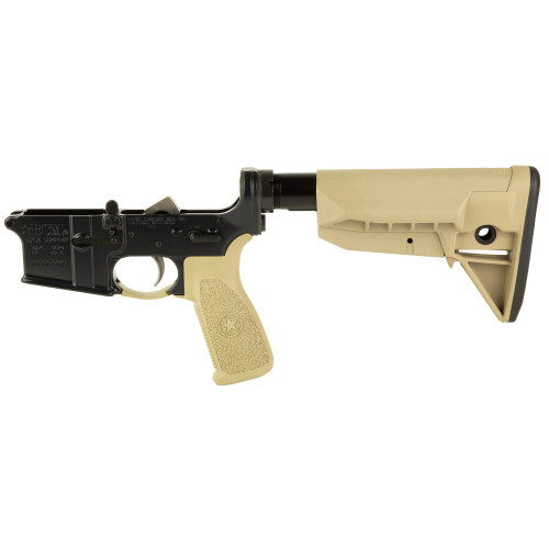 Bravo Company, Complete Lower Receiver, AR-15, Flat Dark Earth, BCM SOPMOD 0 Widebody Stock, 7075 T6 Aluminum, Factory Cosmetic Blem